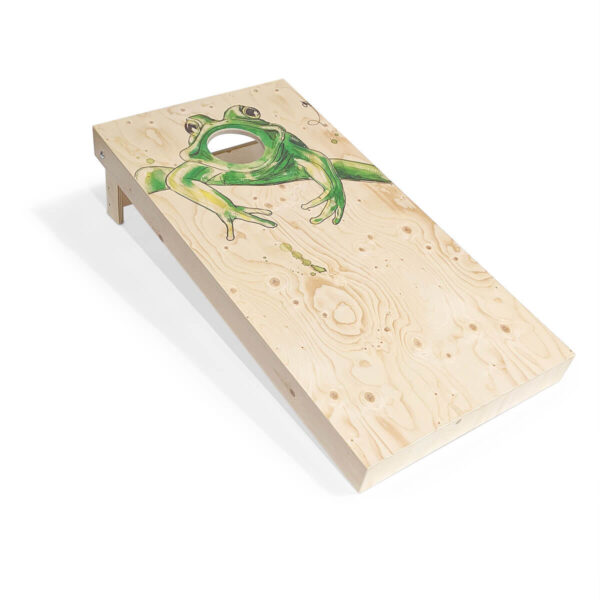 1 x Cornhole Board 120x60 cm mit Frosch-Motiv bei sackloch-shop.de