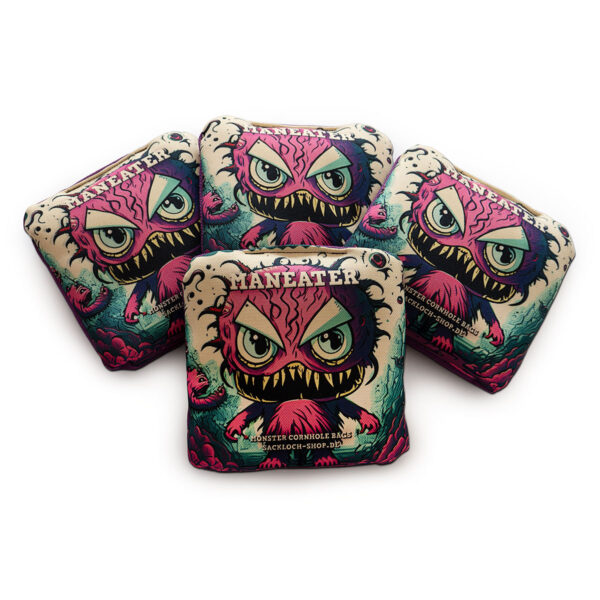 4 x Cornhole Monster ProBags Maneater purple von sackloch-shop.de